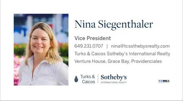 Nina Siegenthaler - Vice President and Broker - Turks and Caicos Sotheby's International Realty